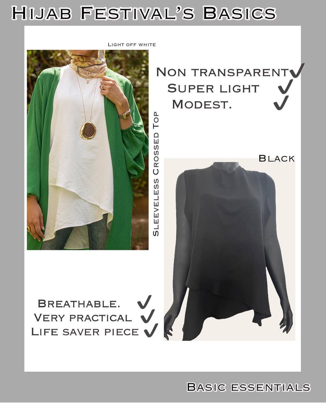 Short crossed top in Black