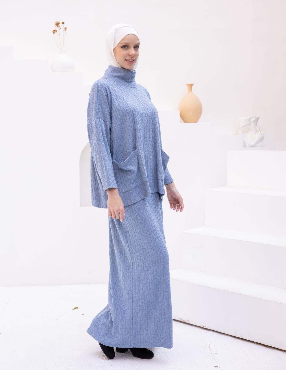 Woolen knitted set in Baby blue