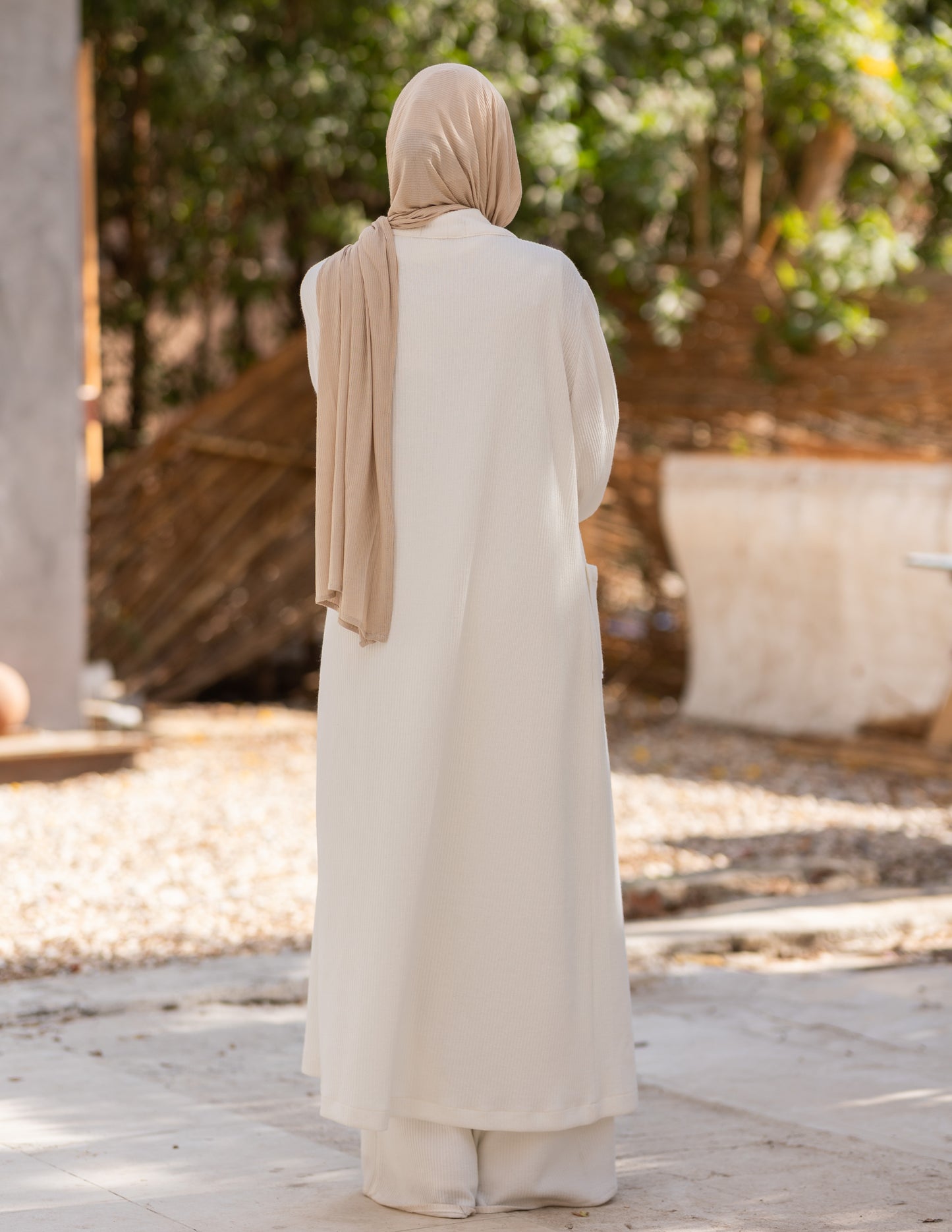 Woolen knitted Cardigan in Off white