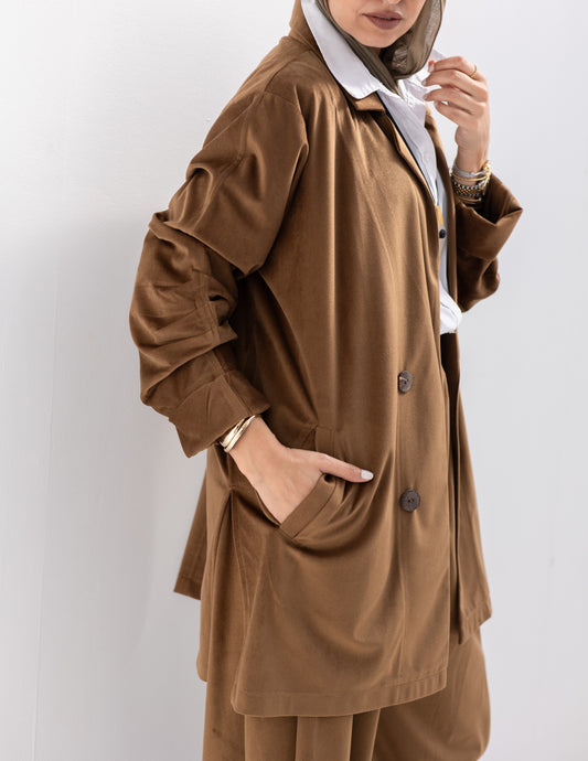 Velvet blazer in Honey