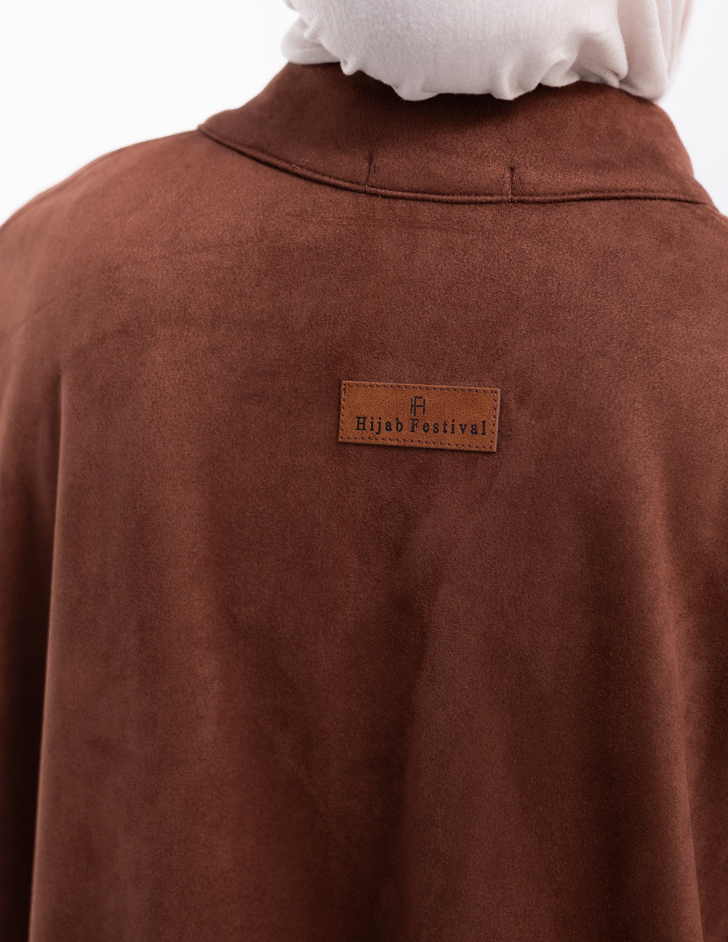 Suede poncho in Brown