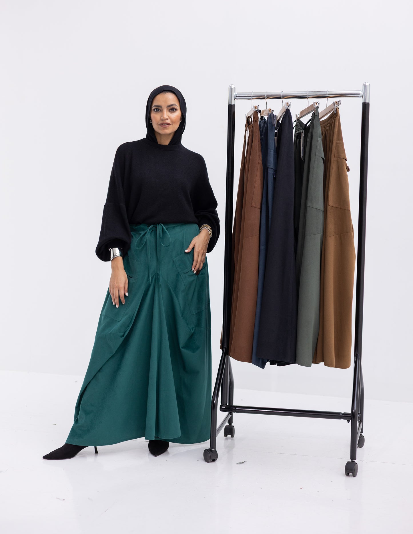 Velvet Bohemian skirt in Brown