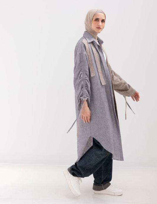 Reversed Lenin cardigan in Gray