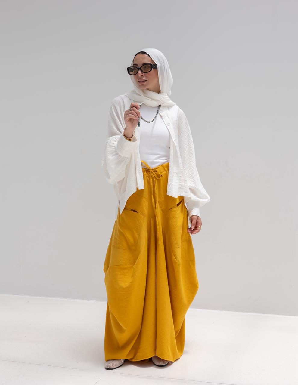 Plain gypsy skirt in Yellow