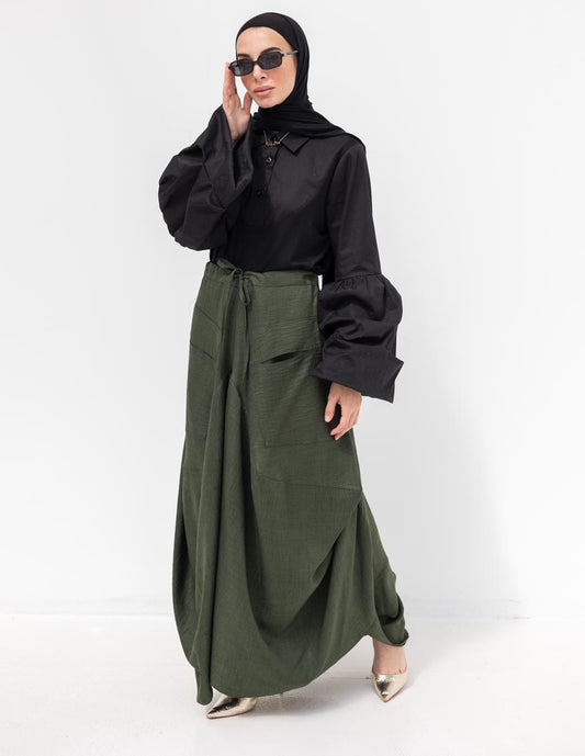 Plain gypsy skirt in Olive