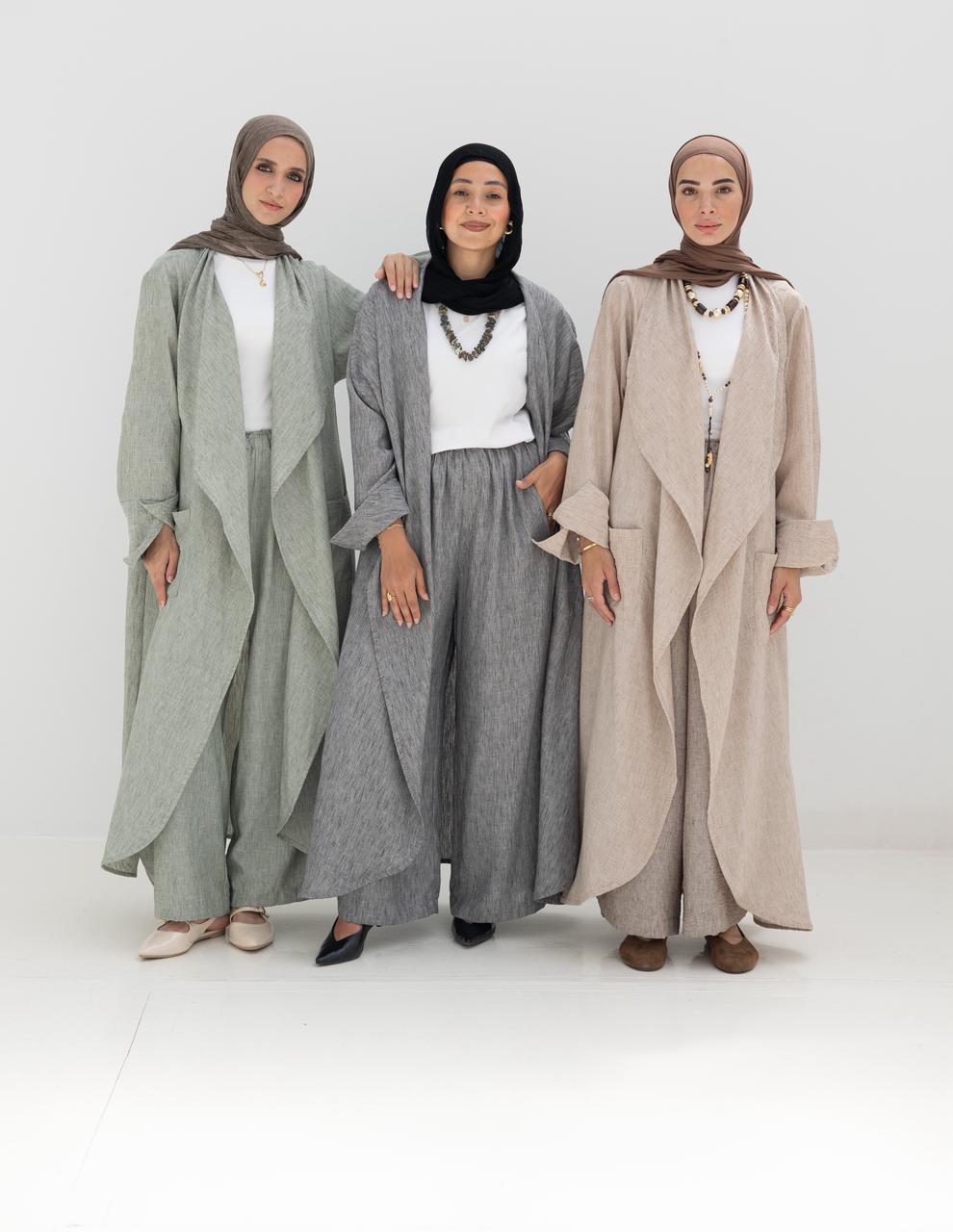Long flowy Lenin cardigan in Beige
