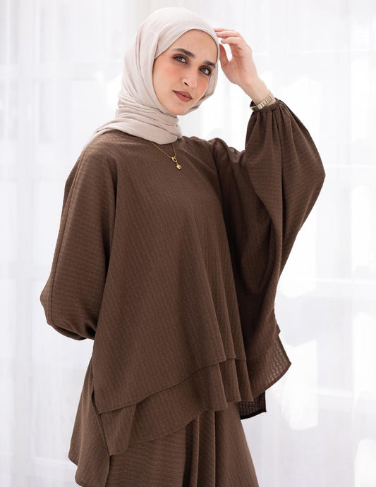 Double layers top in Brown