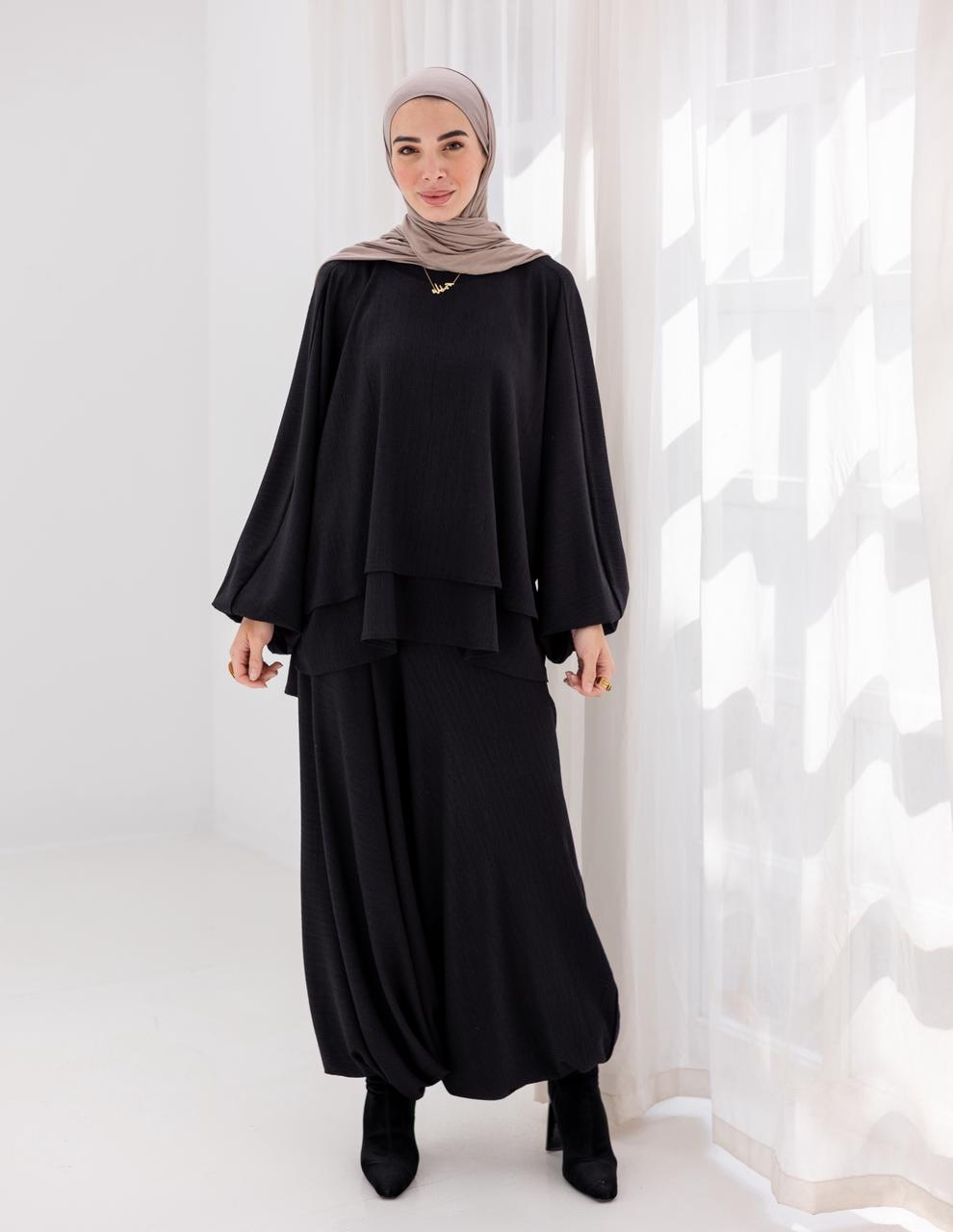 Double layers Sherwal in Black