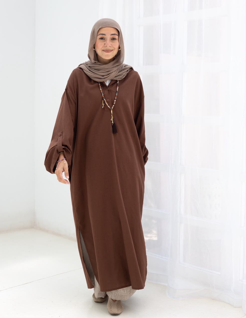 Lenin summer Moroccan dress in Brown