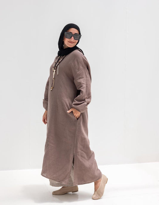 Lenin summer Moroccan dress in Coffee brown