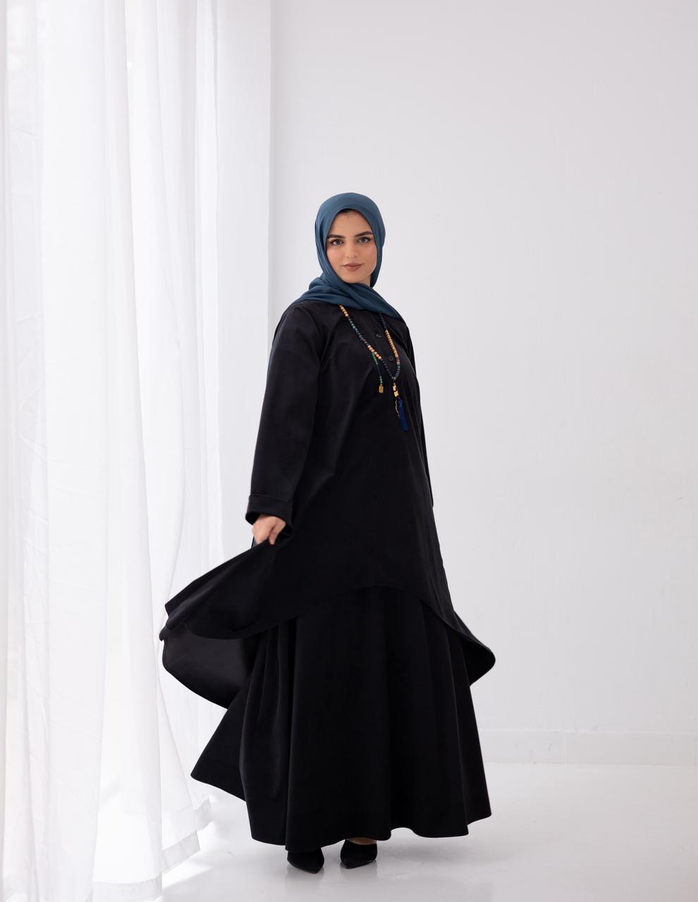 Velvet trio dress in Black