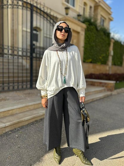 Short woolen pants in Gray