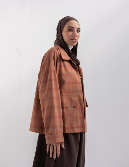 Checked woolen jacket