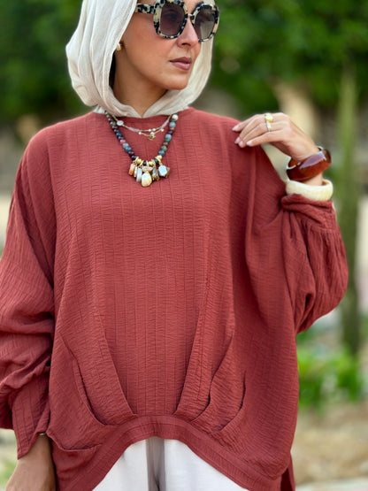 High low blouse ( Rustic orange )
