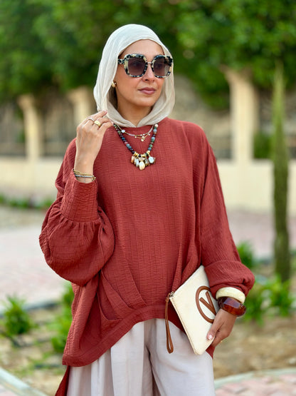 High low blouse ( Rustic orange )