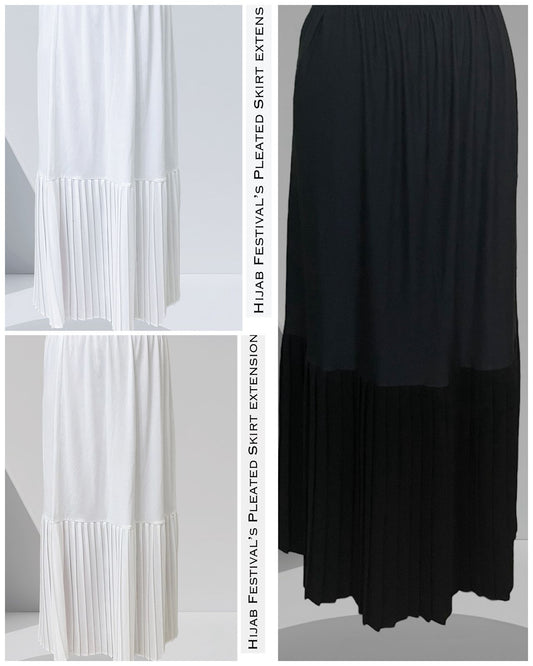 Pleated crepe extension in black