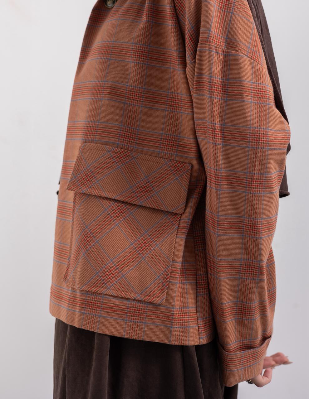 Checked woolen jacket
