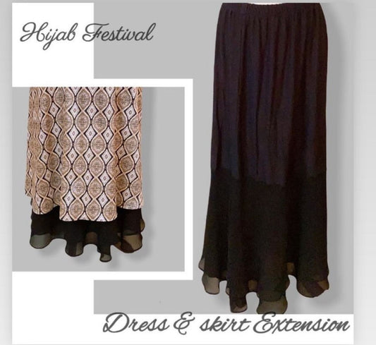 Chiffon dress  skirt extension in beige