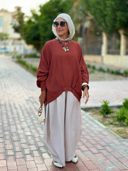 High low blouse ( Rustic orange )