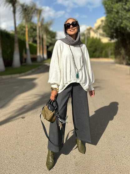 Short woolen pants in Gray