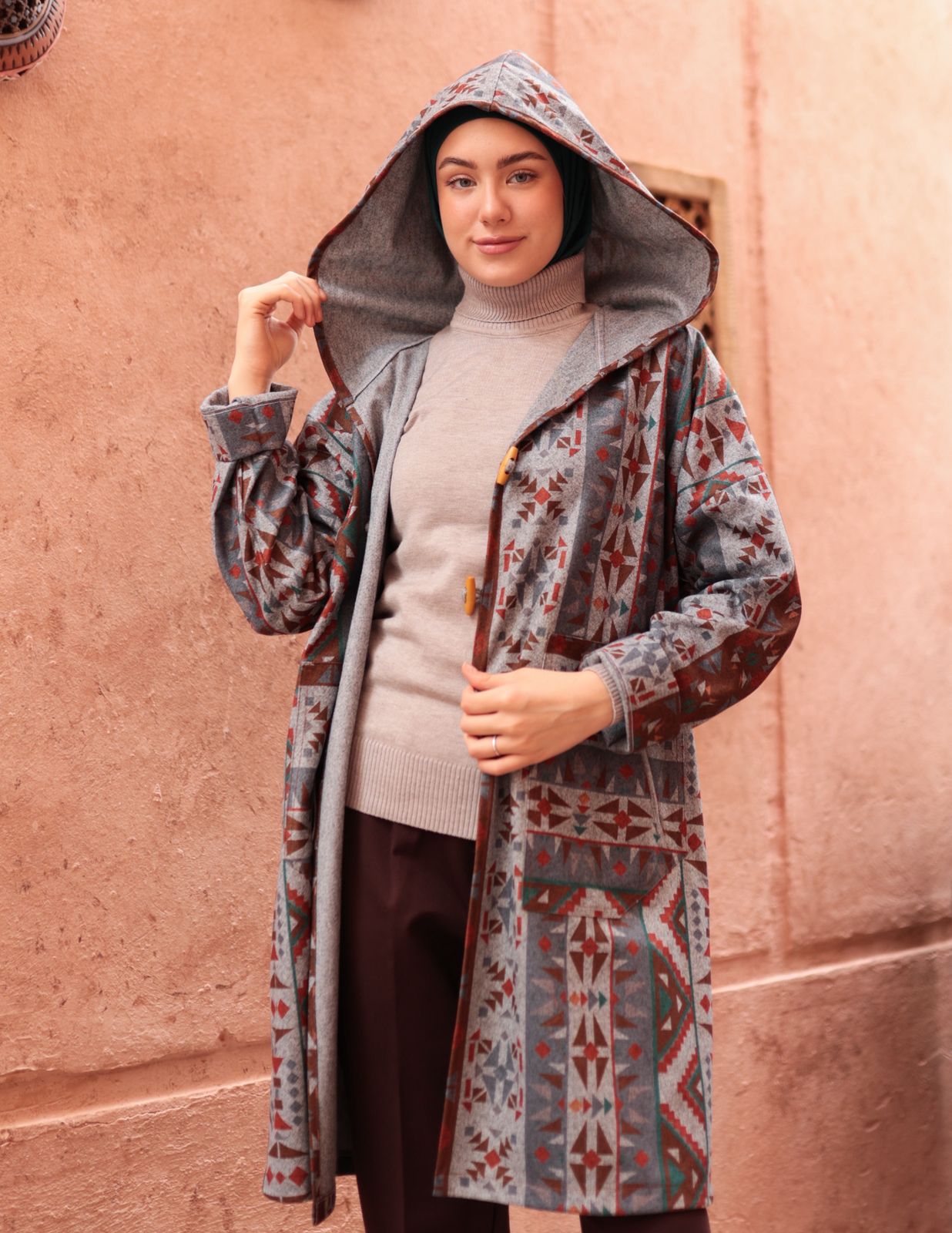 Woolen Mexican jacket in Red