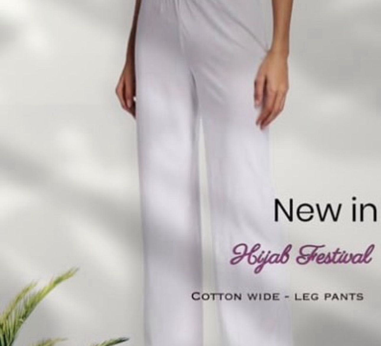 Basic cotton wide leg pants in white
