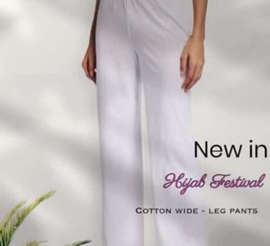 Basic cotton wide leg pants in black