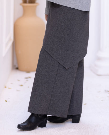 Modest trendy pants with pocket in Gray