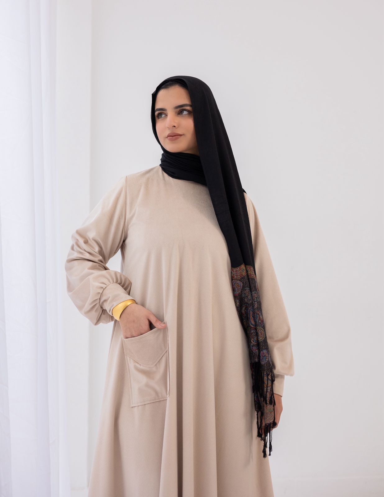 Velvet dress in Beige