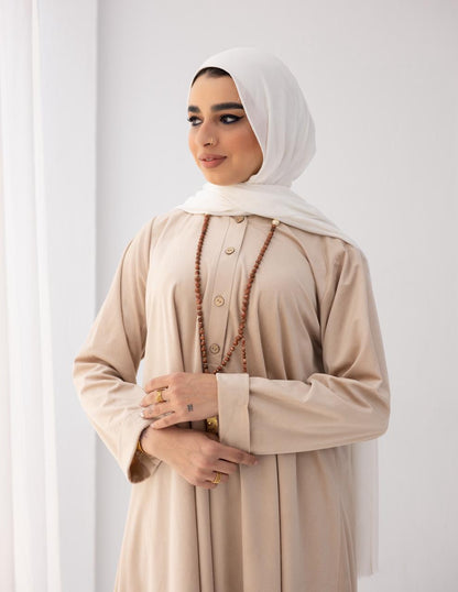 Velvet trio dress in Beige