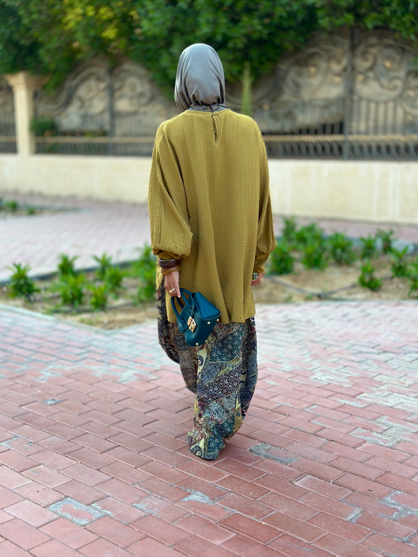 High low striped blouse ( Mustard)