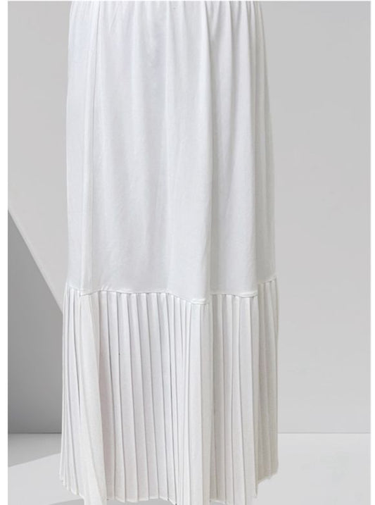 Pleated crepe extension in offwhite