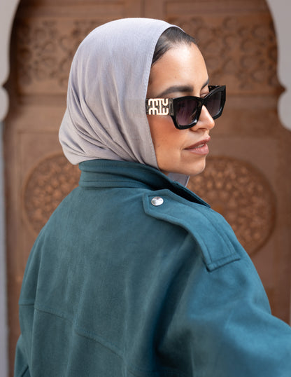 Suede Jacket With Elastic In Teal