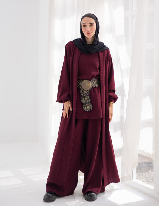 Woolen pants in Burgundy