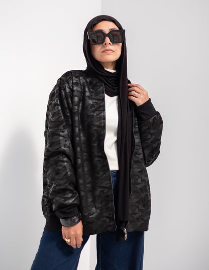 Leather & suede sweater