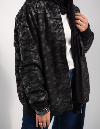 Leather & suede sweater