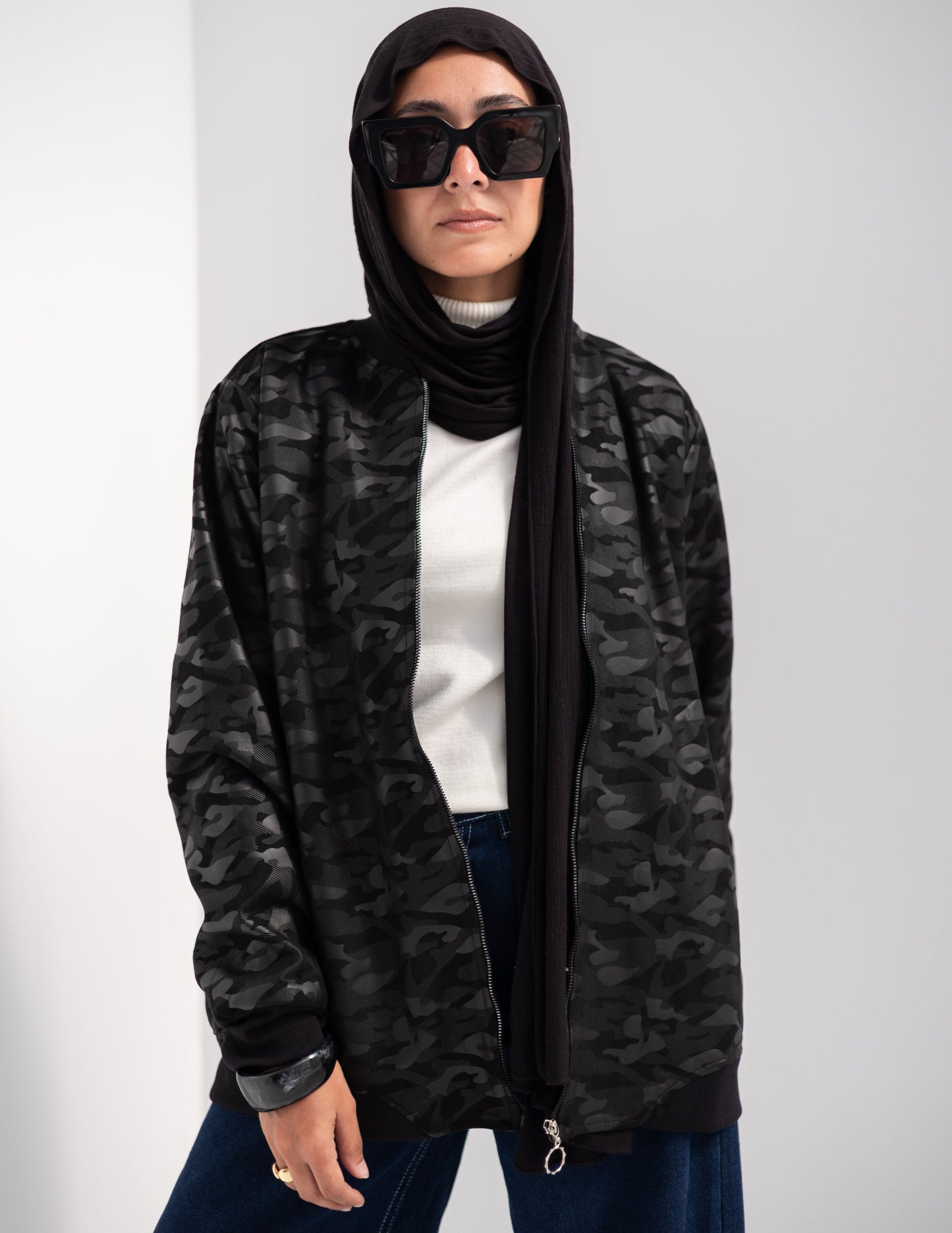 Leather & suede sweater