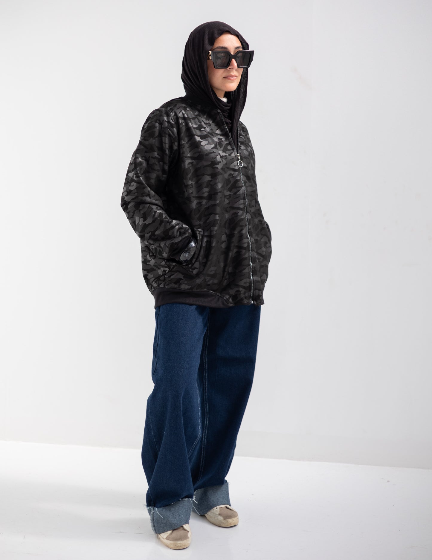 Leather & suede sweater