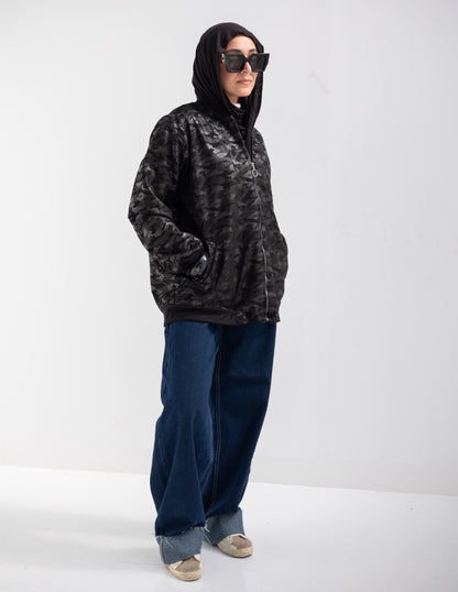 Leather & suede sweater