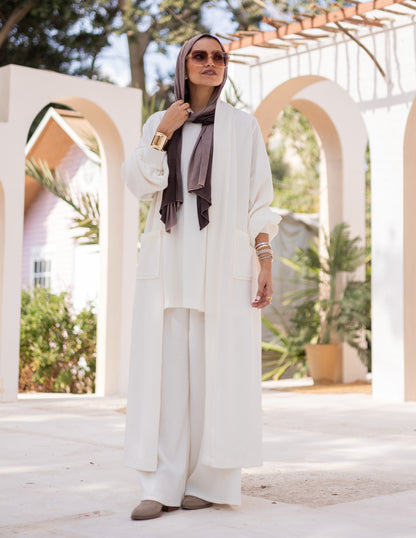 Woolen pants in Light offwhite