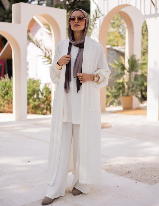 Woolen pants in Light offwhite