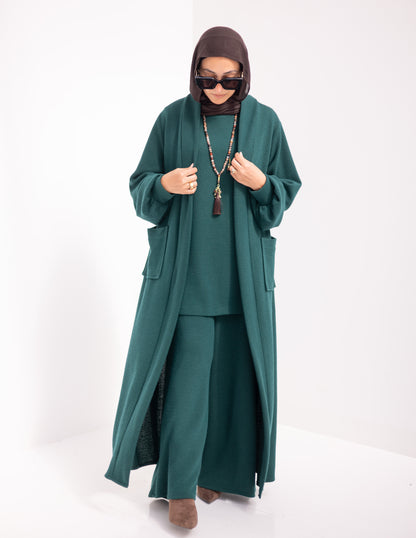 Woolen pants in Dark green