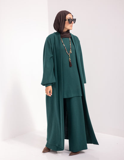Woolen pants in Dark green