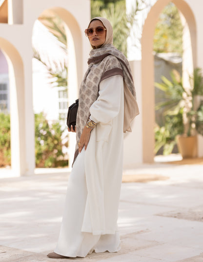 Woolen knitted Cardigan in Off white