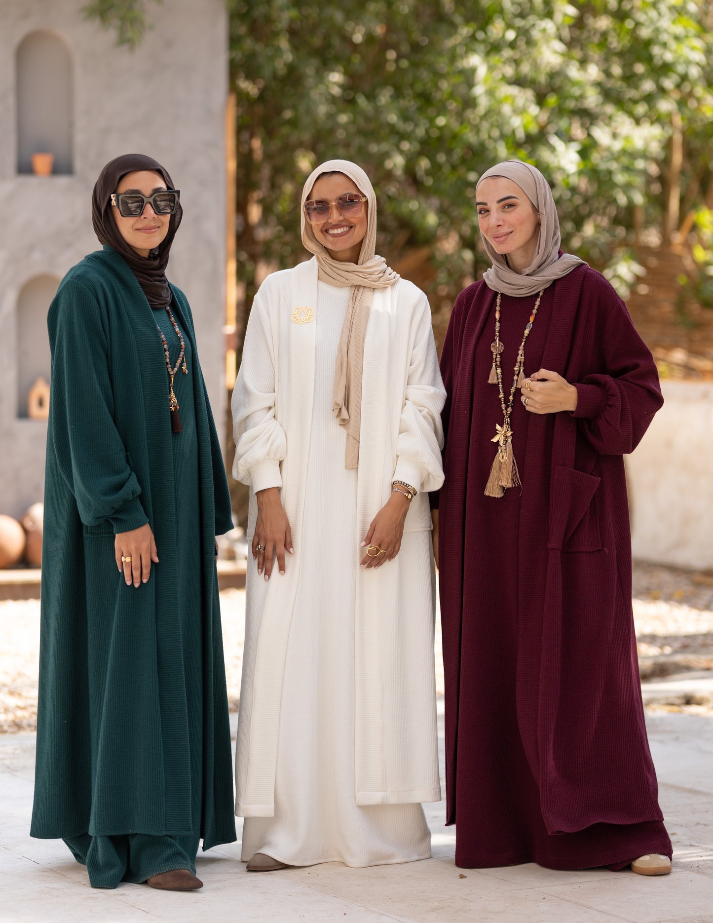 Woolen knitted Cardigan in Dark green