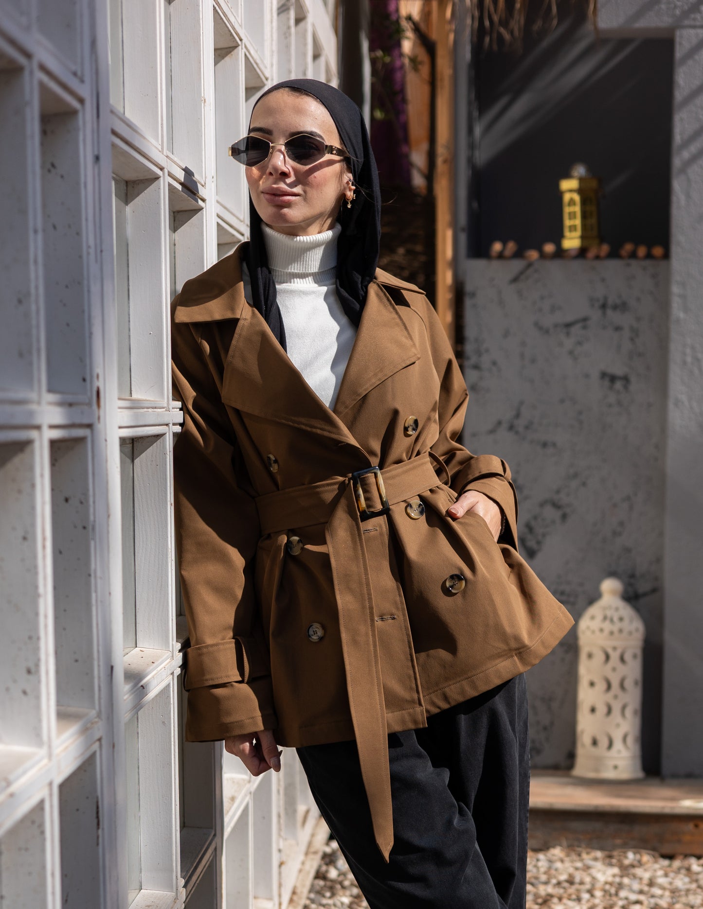 trench jacket in Havan