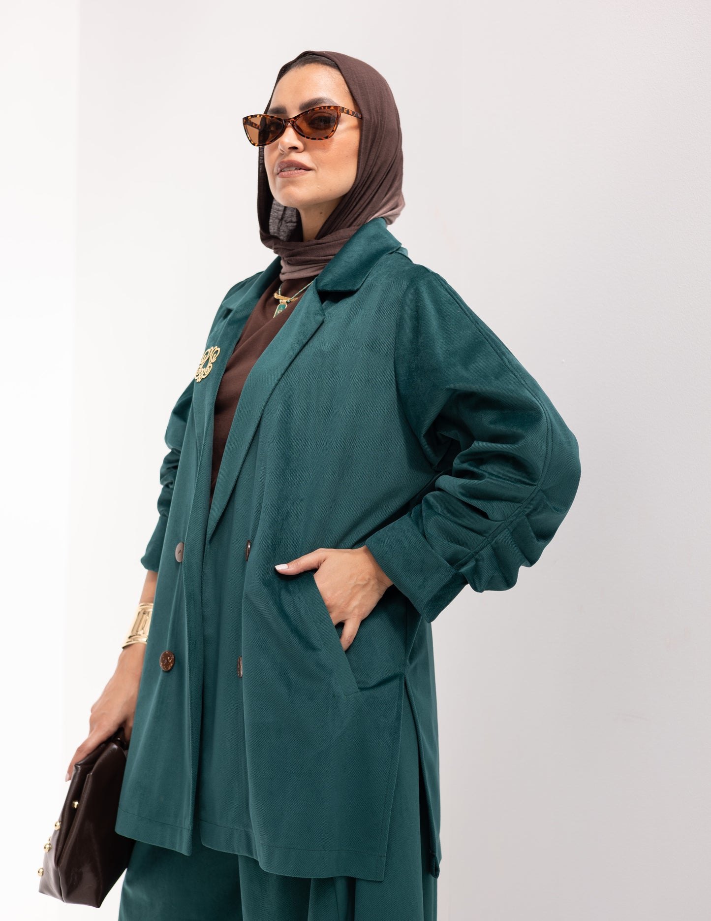 Velvet blazer in Green