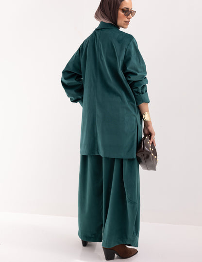 Velvet blazer in Green