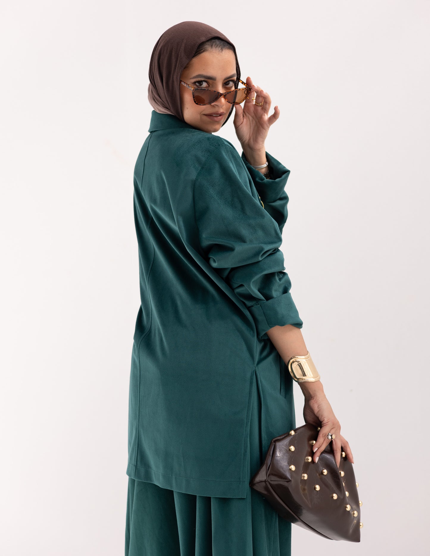 Velvet blazer in Green