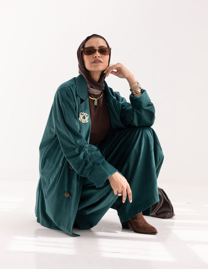 Velvet blazer in Green